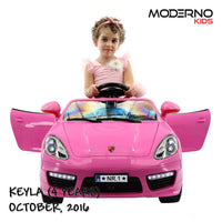 Moderno Kids Kiddie Roadster 12V Kids Electric Ride-On Car with R/C Parental Remote | Pink