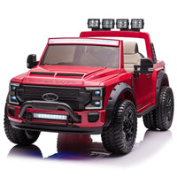Moderno Kids Ford F450 Custom Edition 24V Kids Ride-On Car Truck with R/C Parental Remote | Cherry Red