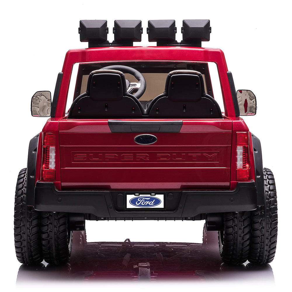 Moderno Kids Ford F450 Custom Edition 24V Kids Ride-On Car Truck with R/C Parental Remote | Cherry Red