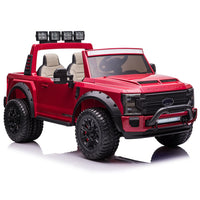 Moderno Kids Ford F450 Custom Edition 24V Kids Ride-On Car Truck with R/C Parental Remote | Cherry Red