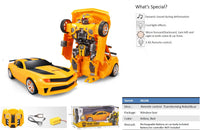 Moderno Kids Battery Operated Transforming Robot-Car with RC Remote Control | Yellow Sports Car