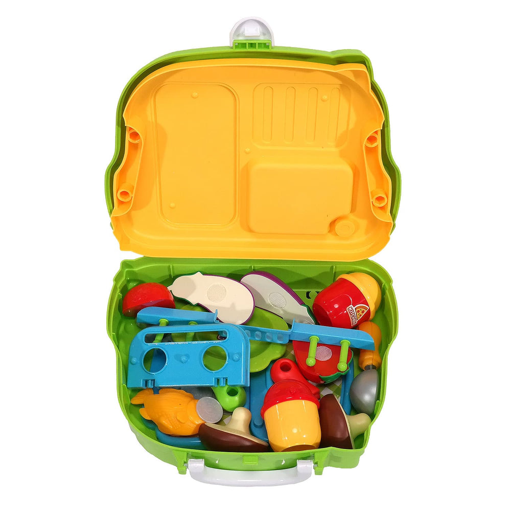 Moderno Kids 30PCS. Kids Pretend Food Playset with Stickers and Storage Van Case