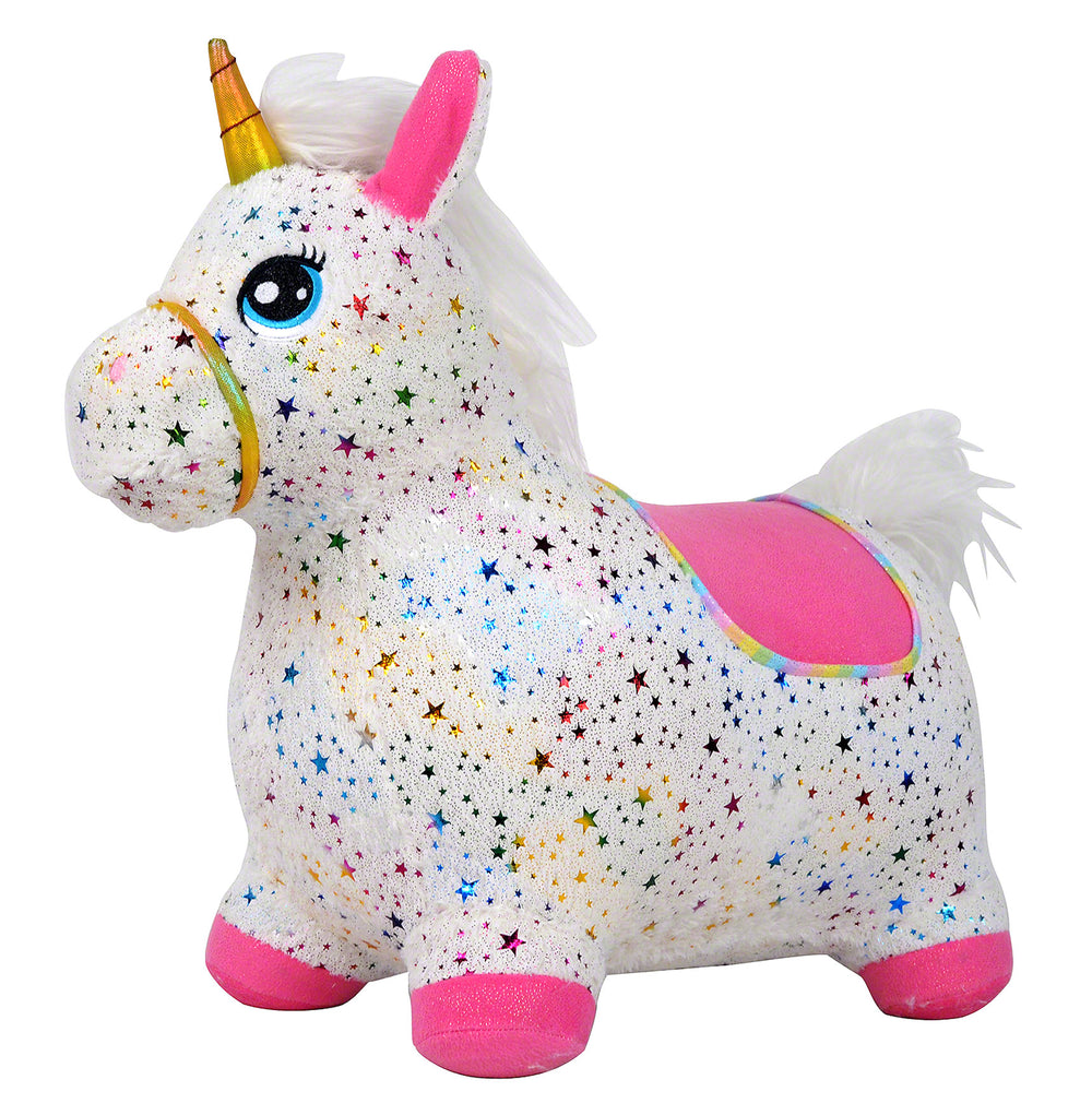 Moderno Kids Inflatable Plush Animal Bouncing / Hopping Ride On Toy | Starlight Unicorn