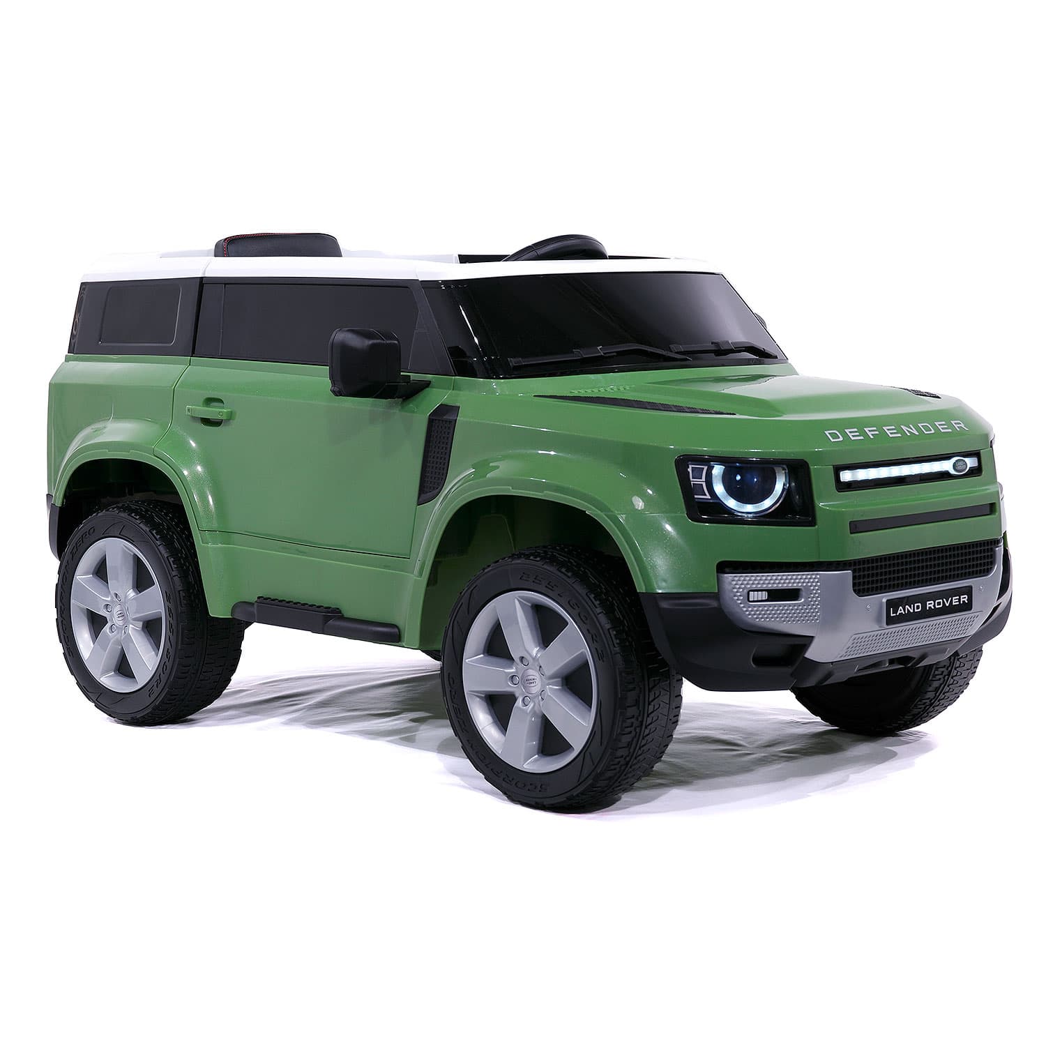 Moderno Kids Land Rover Defender 12V Kids Ride-On Car with R/C Parental Remote | Green