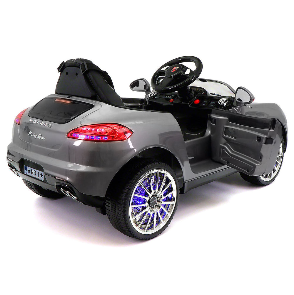 Moderno Kids Kiddie Roadster 12V Kids Electric Ride-On Car with R/C Parental Remote | Gray Metallic