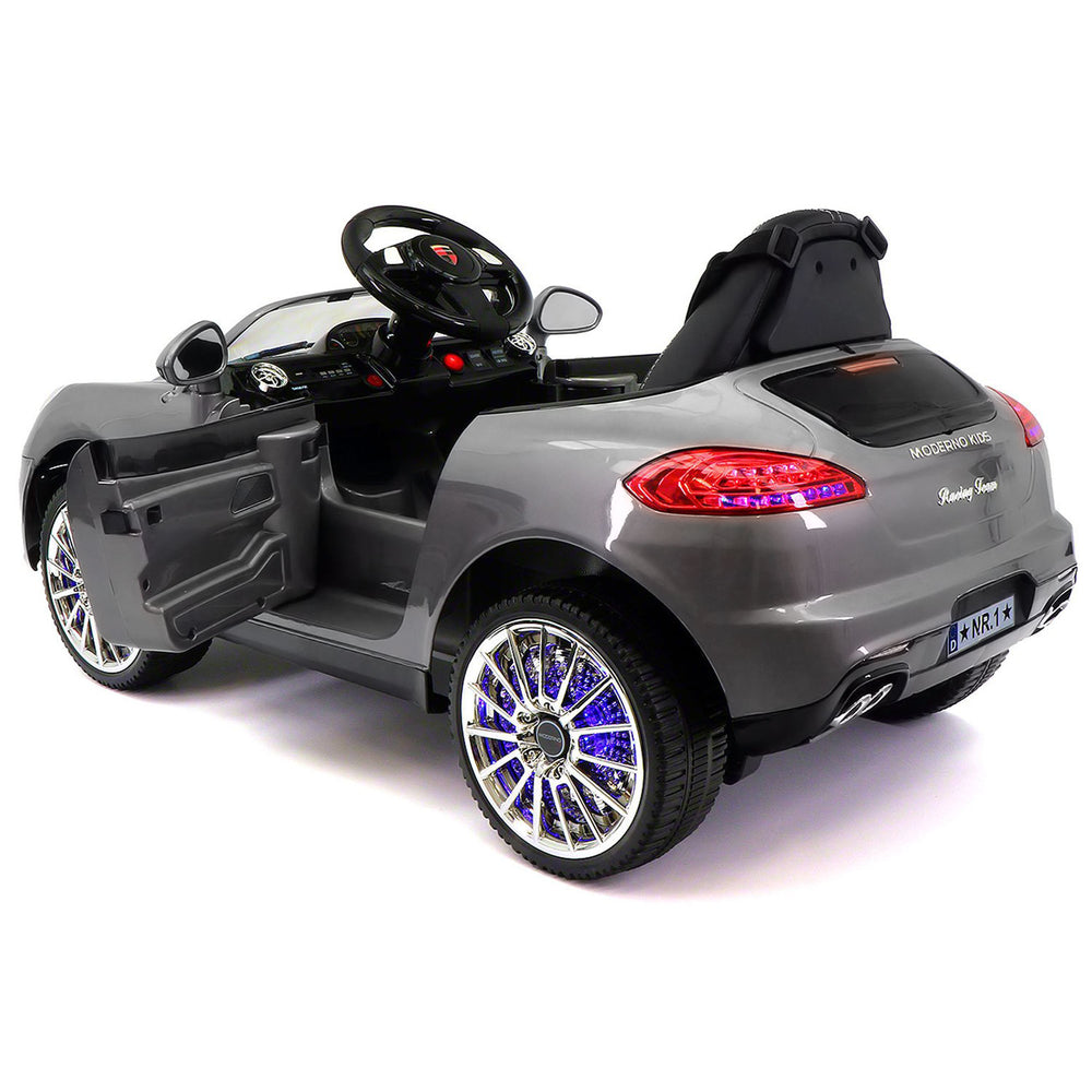 Moderno Kids Kiddie Roadster 12V Kids Electric Ride-On Car with R/C Parental Remote | Gray Metallic