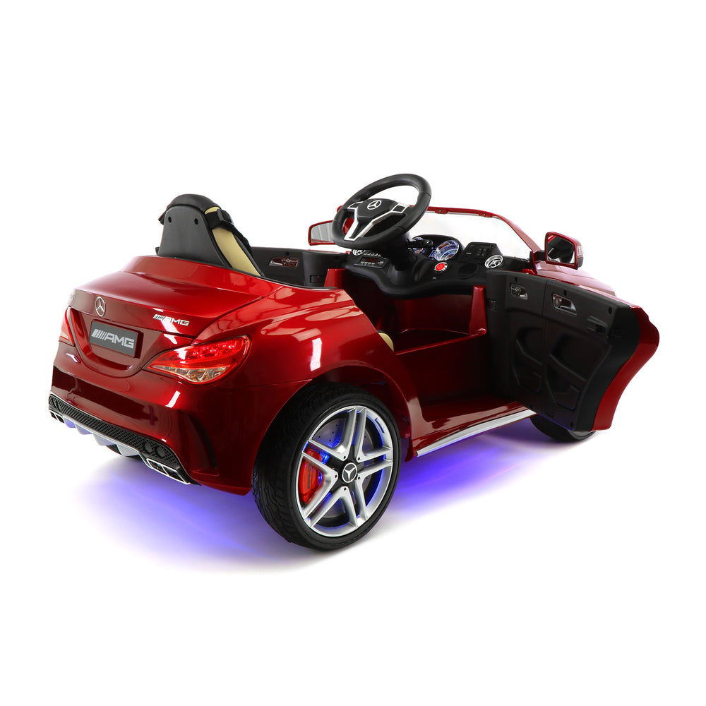 Moderno Kids Mercedes CLA45 12V Kids Ride-On Car with R/C Parental Remote | Cherry Red Metallic