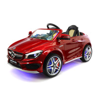 Moderno Kids Mercedes CLA45 12V Kids Ride-On Car with R/C Parental Remote | Cherry Red Metallic