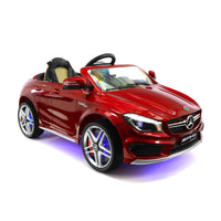 Moderno Kids Mercedes CLA45 12V Kids Ride-On Car with R/C Parental Remote | Cherry Red Metallic
