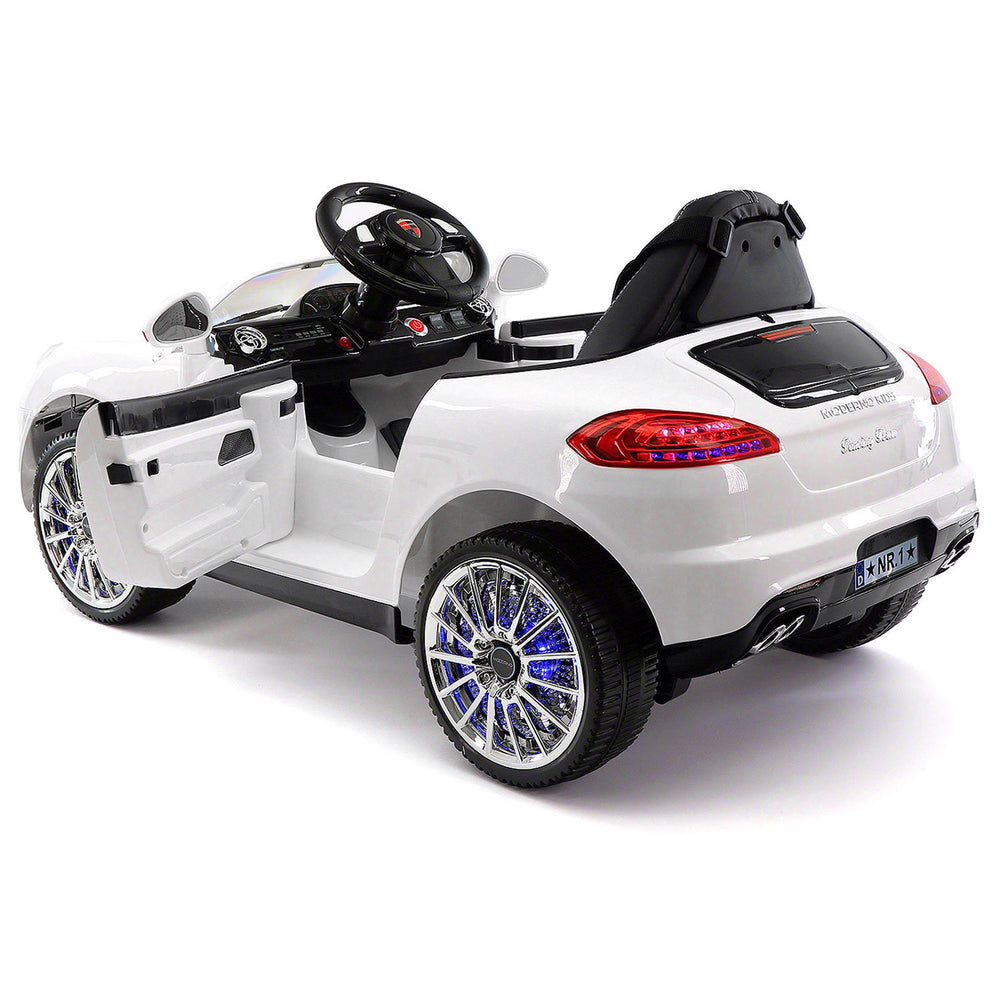 Moderno Kids Kiddie Roadster 12V Kids Electric Ride-On Car with R/C Parental Remote | White