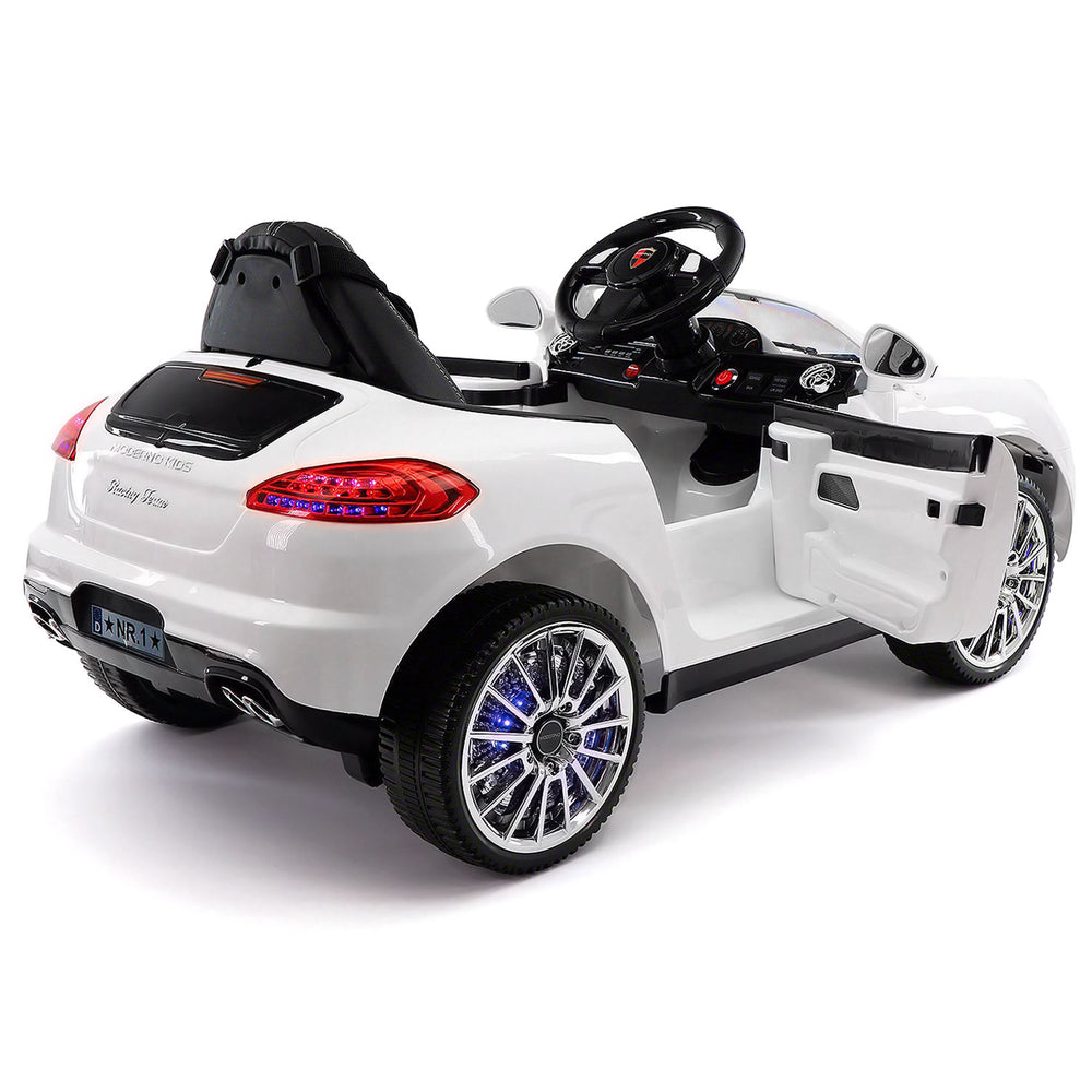 Moderno Kids Kiddie Roadster 12V Kids Electric Ride-On Car with R/C Parental Remote | White