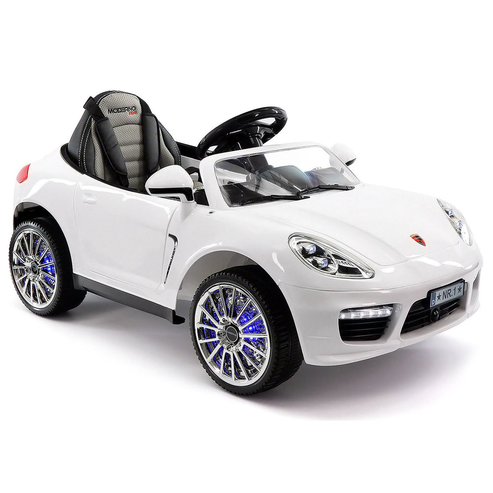 Moderno Kids Kiddie Roadster 12V Kids Electric Ride-On Car with R/C Parental Remote | White