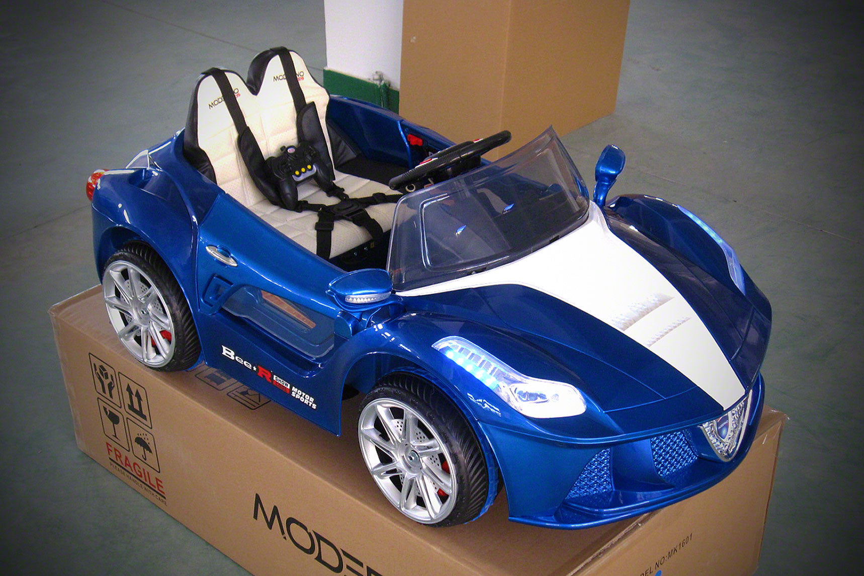 Moderno Kids Spider GT Kids 12V Ride-On Car with R/C Parental Remote | Blue