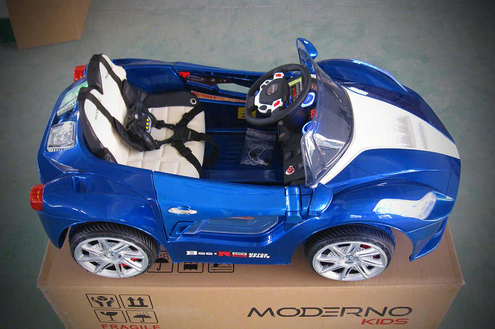 Moderno Kids Spider GT Kids 12V Ride-On Car with R/C Parental Remote | Blue