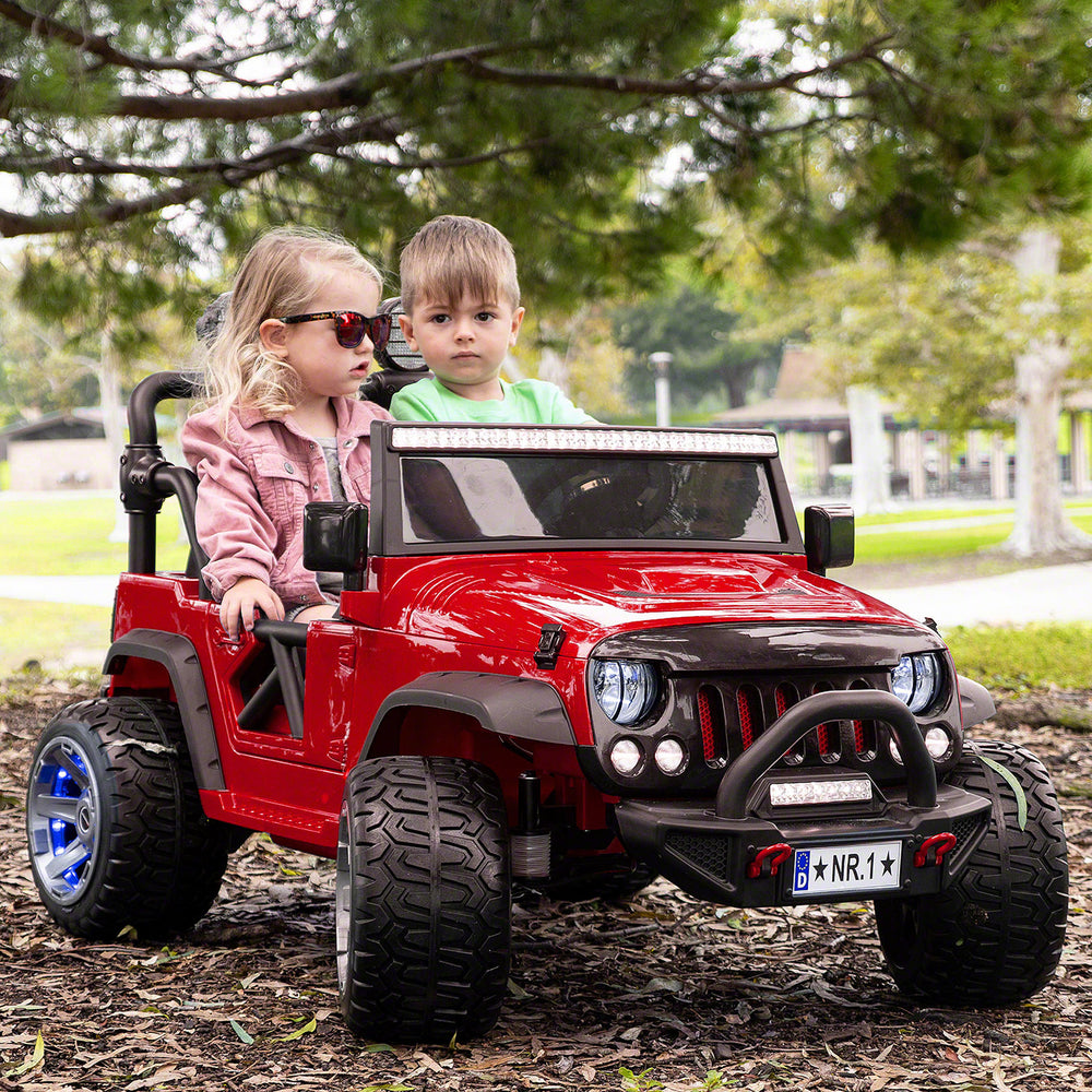 Moderno Kids Trail Explorer 12V Kids Ride-On Car Truck with R/C Parental Remote | Cherry Red