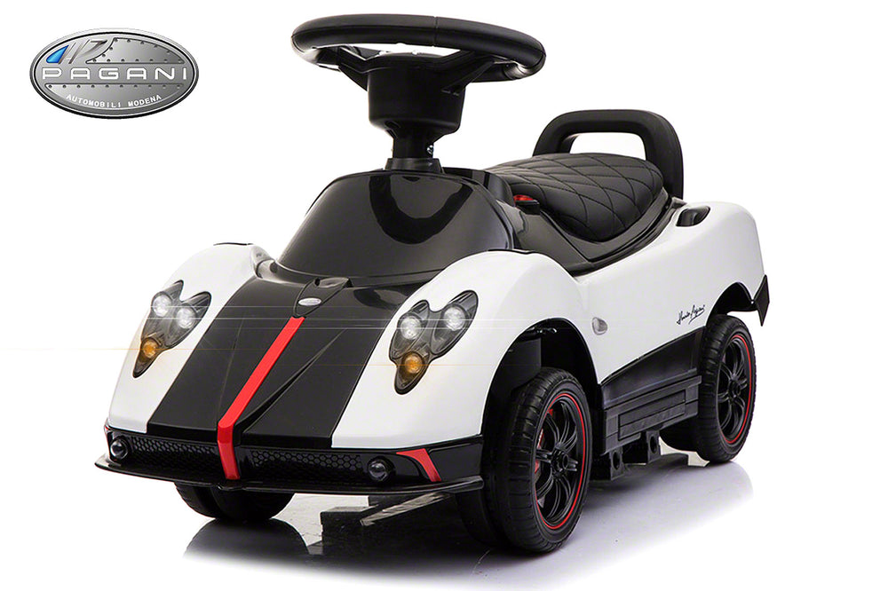 Moderno Kids Pagani Zonda Cinque Kids Convertible Ride On Push and Foot to Floor Car | White