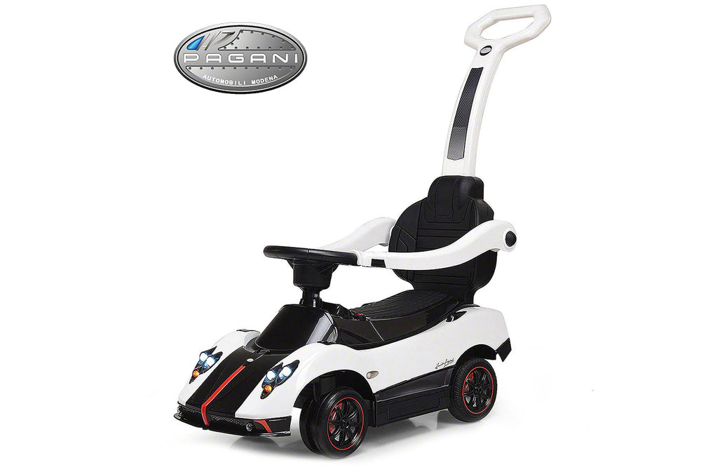 Moderno Kids Pagani Zonda Cinque Kids Convertible Ride On Push and Foot to Floor Car | White