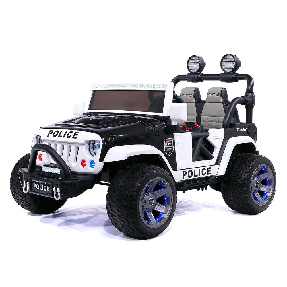 Moderno Kids Trail Explorer 12V Kids Ride-On Car Truck with R/C Parental Remote | Police