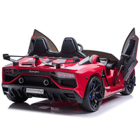 Moderno Kids Lamborghini Aventador SVJ 24V Kids Ride-On Car with R/C Parental Remote | Cherry Red