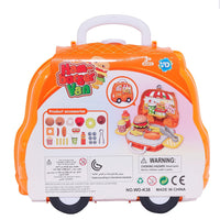 Moderno Kids 30PCS. Kids Pretend Fast Food Playset with Stickers and Storage Van Case