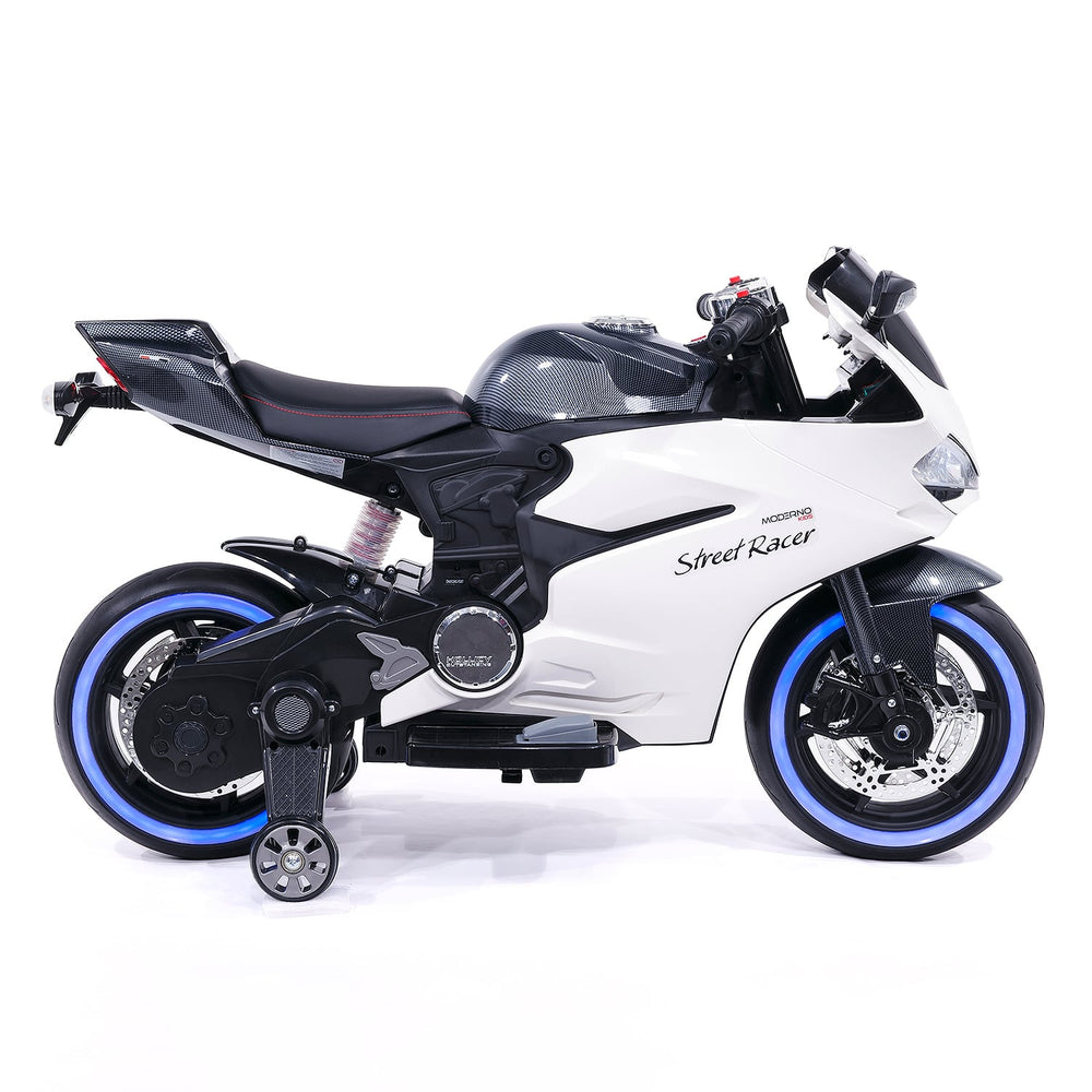 Moderno Kids Street Racer 12V Electric Kids Ride-On Motorcycle | Black