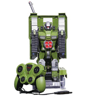 Moderno Kids Battery Operated Transforming Robot-Tank with RC Remote Control | Green