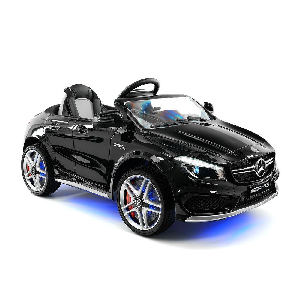 Moderno Kids Mercedes CLA45 12V Kids Ride-On Car with R/C Parental Remote | Black Metallic