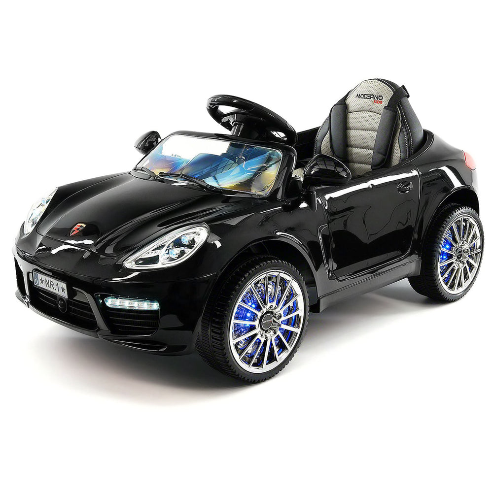 Moderno Kids Kiddie Roadster 12V Kids Electric Ride-On Car with R/C Parental Remote | Black Metallic