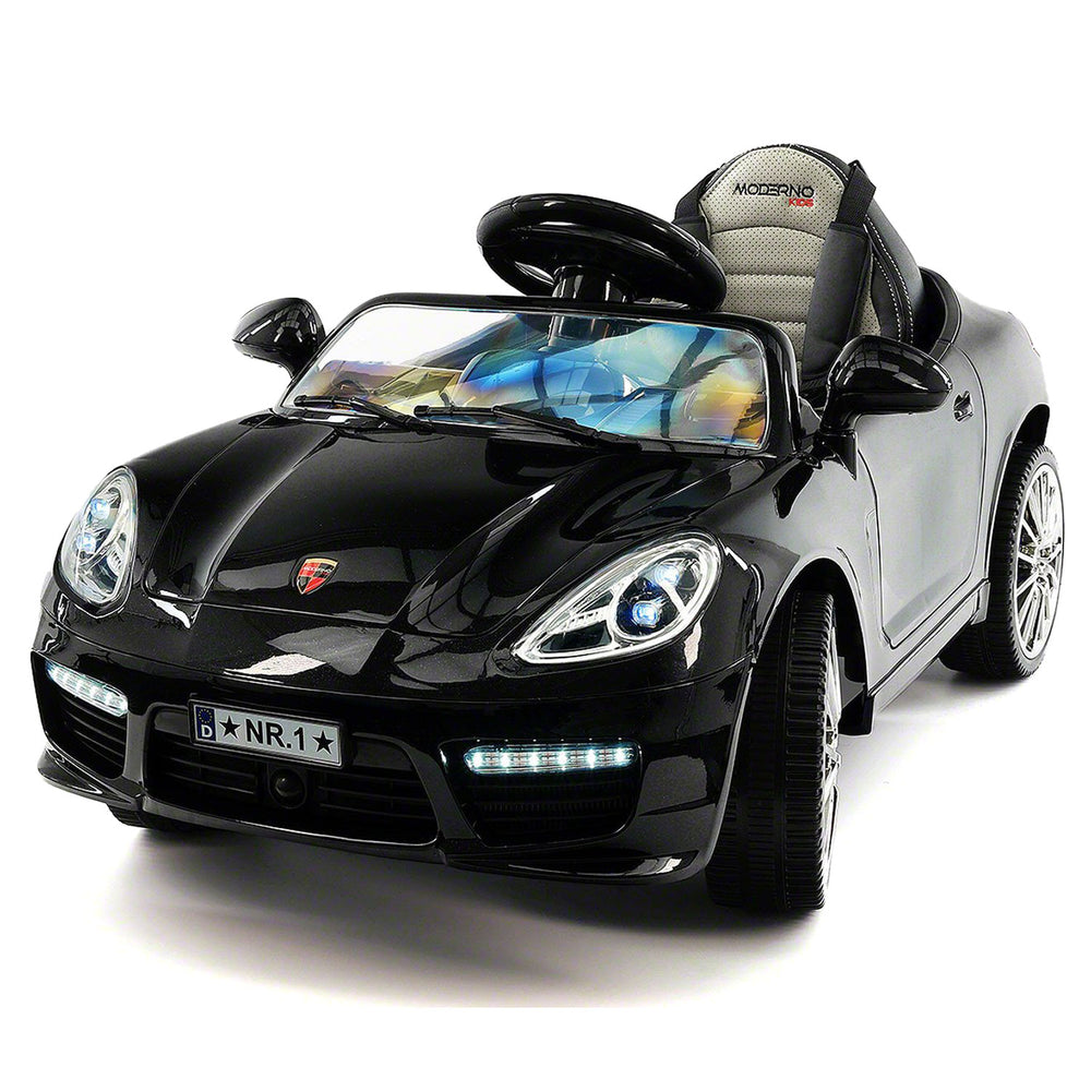 Moderno Kids Kiddie Roadster 12V Kids Electric Ride-On Car with R/C Parental Remote | Black Metallic