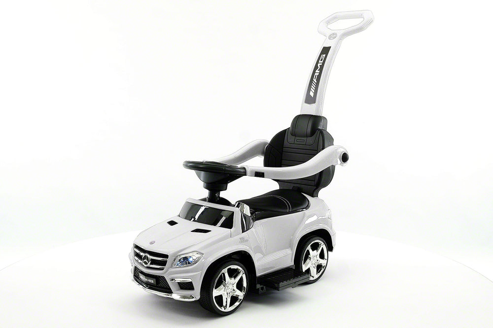 Moderno Kids Mercedes GL63 Kids Convertible Ride On Push and Foot to Floor Car | White