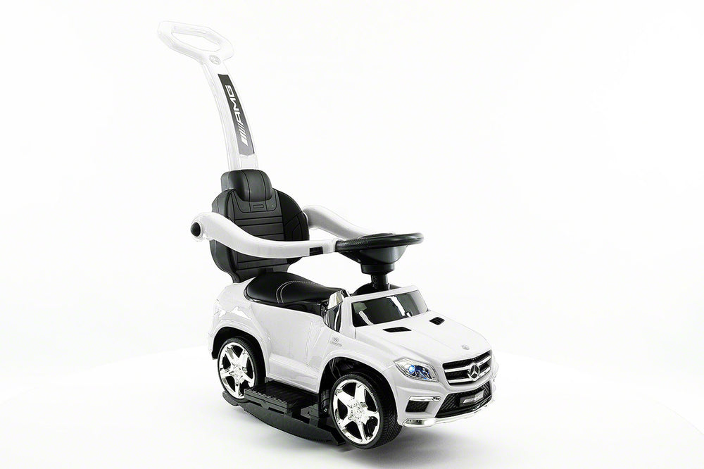 Moderno Kids Mercedes GL63 Kids Convertible Ride On Push and Foot to Floor Car | White