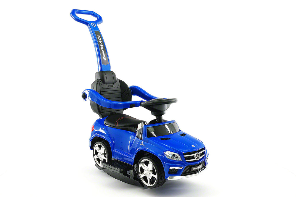 Moderno Kids Mercedes GL63 Kids Convertible Ride On Push and Foot to Floor Car | Blue