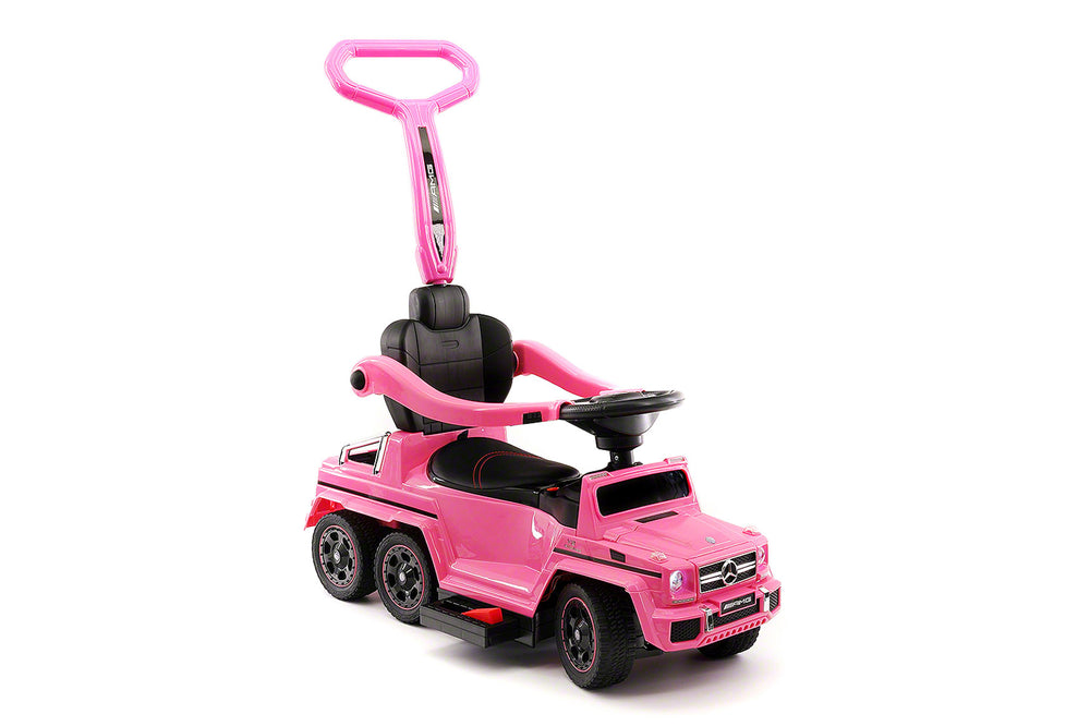 Moderno Kids Mercedes G63 AMG 6x6 Children Electric Ride On Convertible Push and Foot to Floor Car | Pink