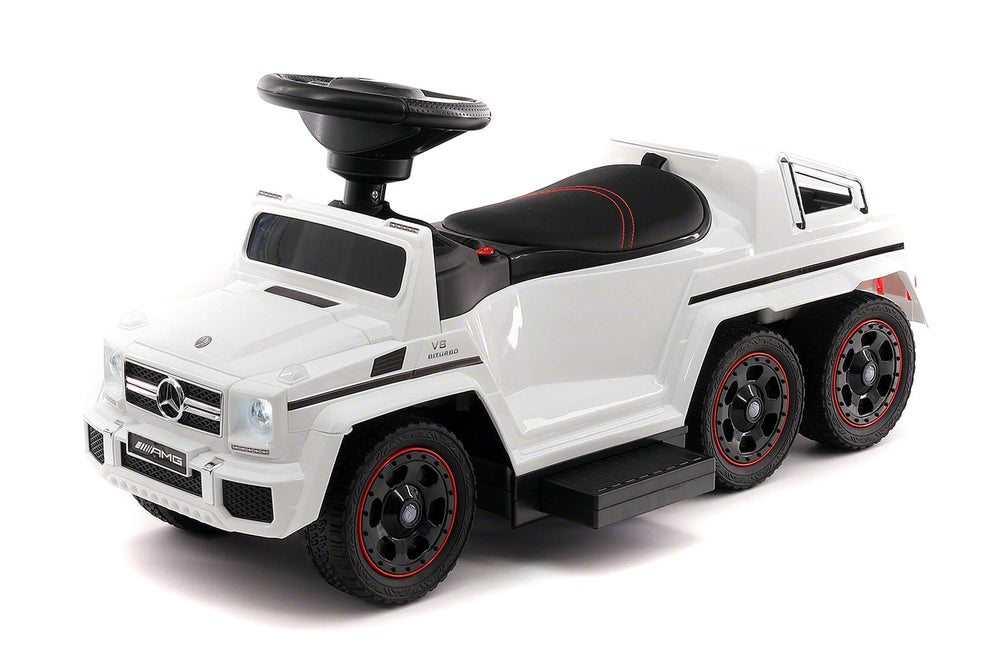 Moderno Kids Mercedes G63 AMG 6x6 Children Electric Ride On Convertible Push and Foot to Floor Car | White