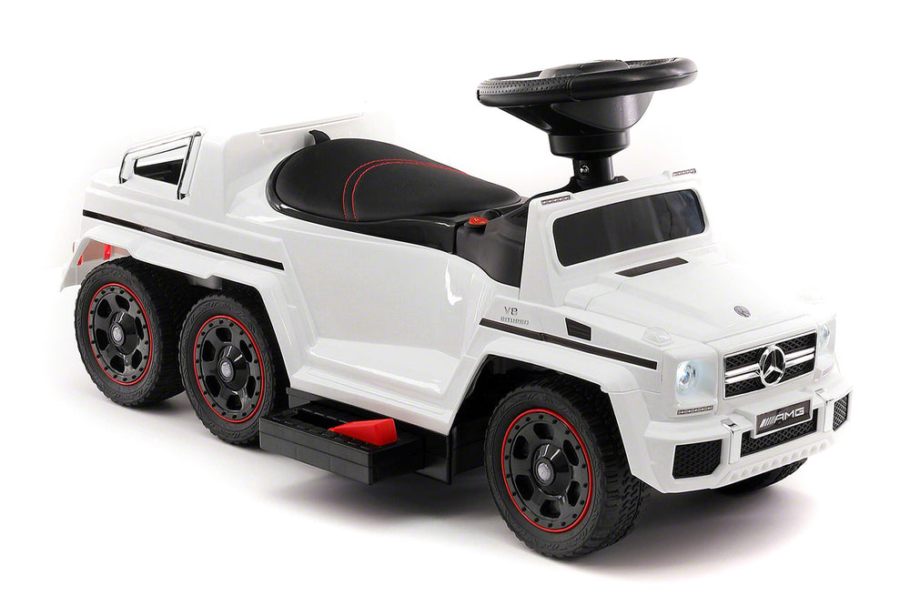 Moderno Kids Mercedes G63 AMG 6x6 Children Electric Ride On Convertible Push and Foot to Floor Car | White