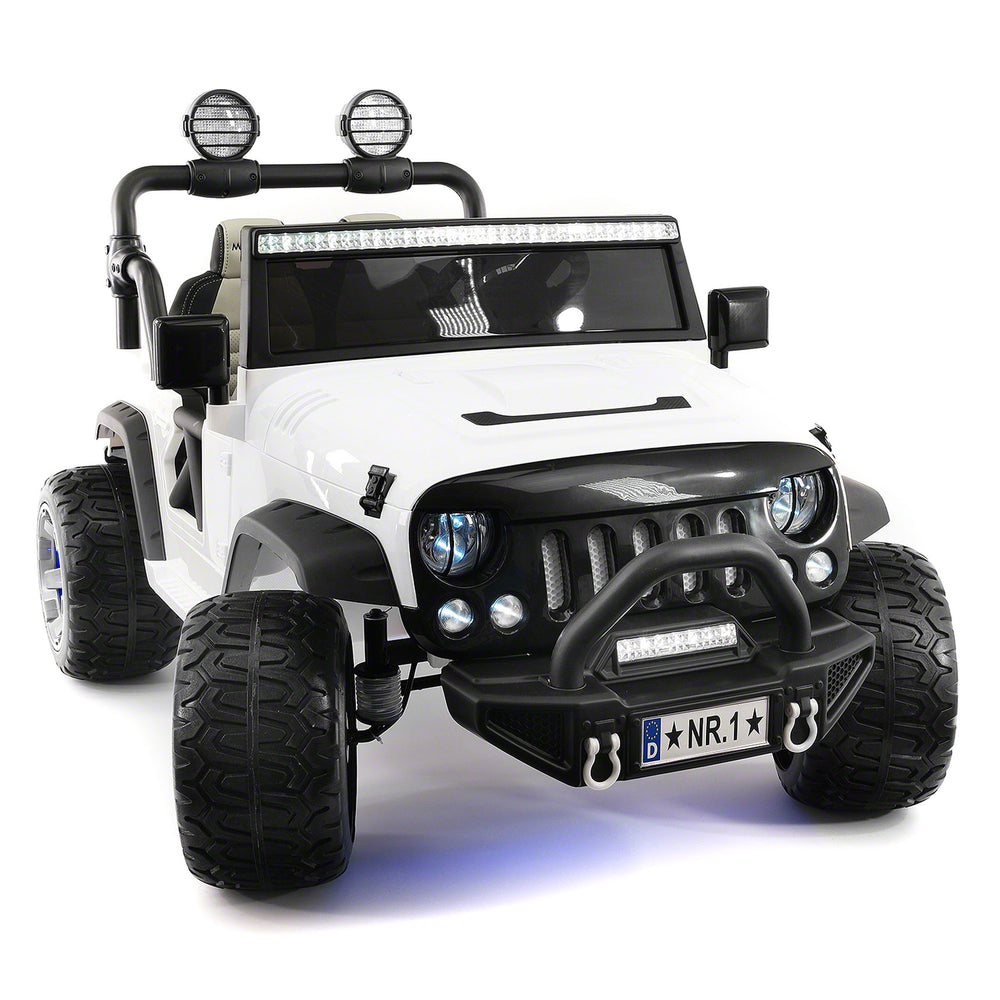 Moderno Kids Trail Explorer 12V Kids Ride-On Car Truck with R/C Parental Remote | White