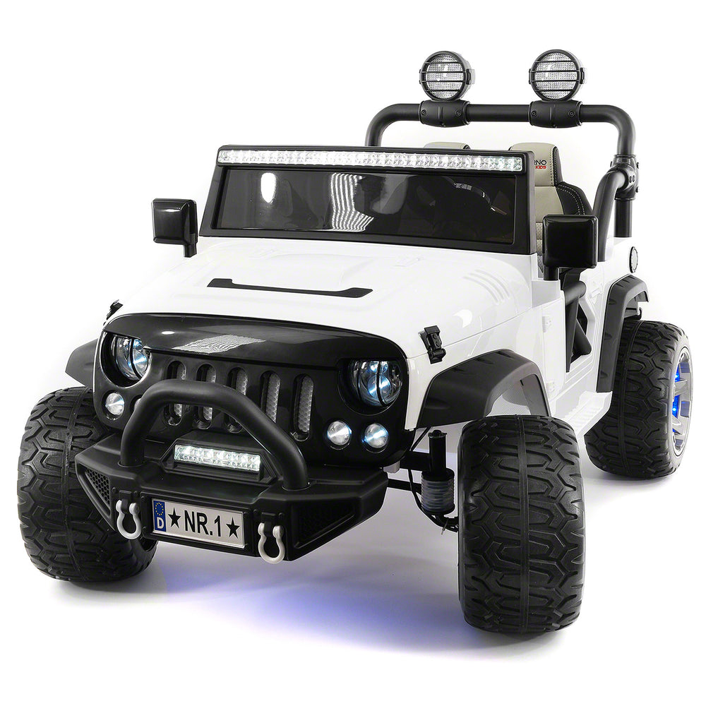 Moderno Kids Trail Explorer 12V Kids Ride-On Car Truck with R/C Parental Remote | White