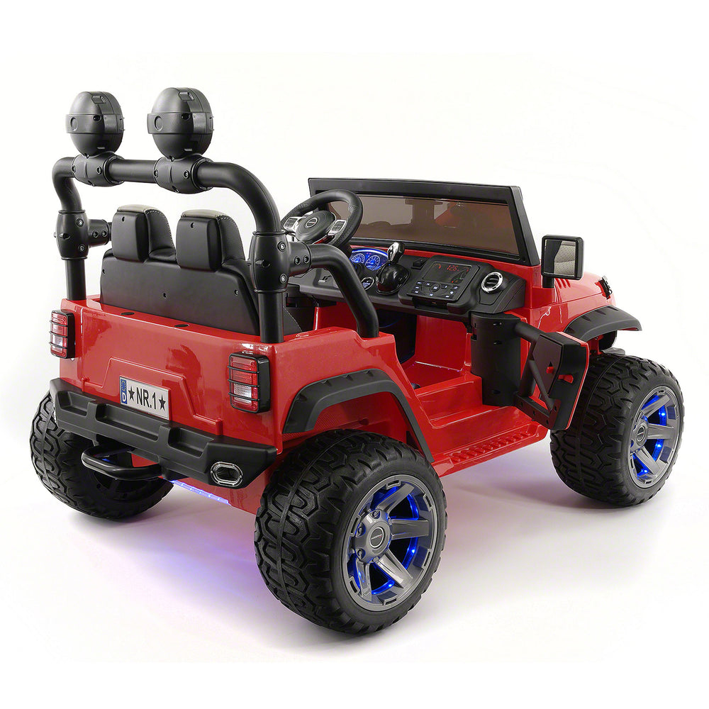 Moderno Kids Trail Explorer 12V Kids Ride-On Car Truck with R/C Parental Remote | Cherry Red