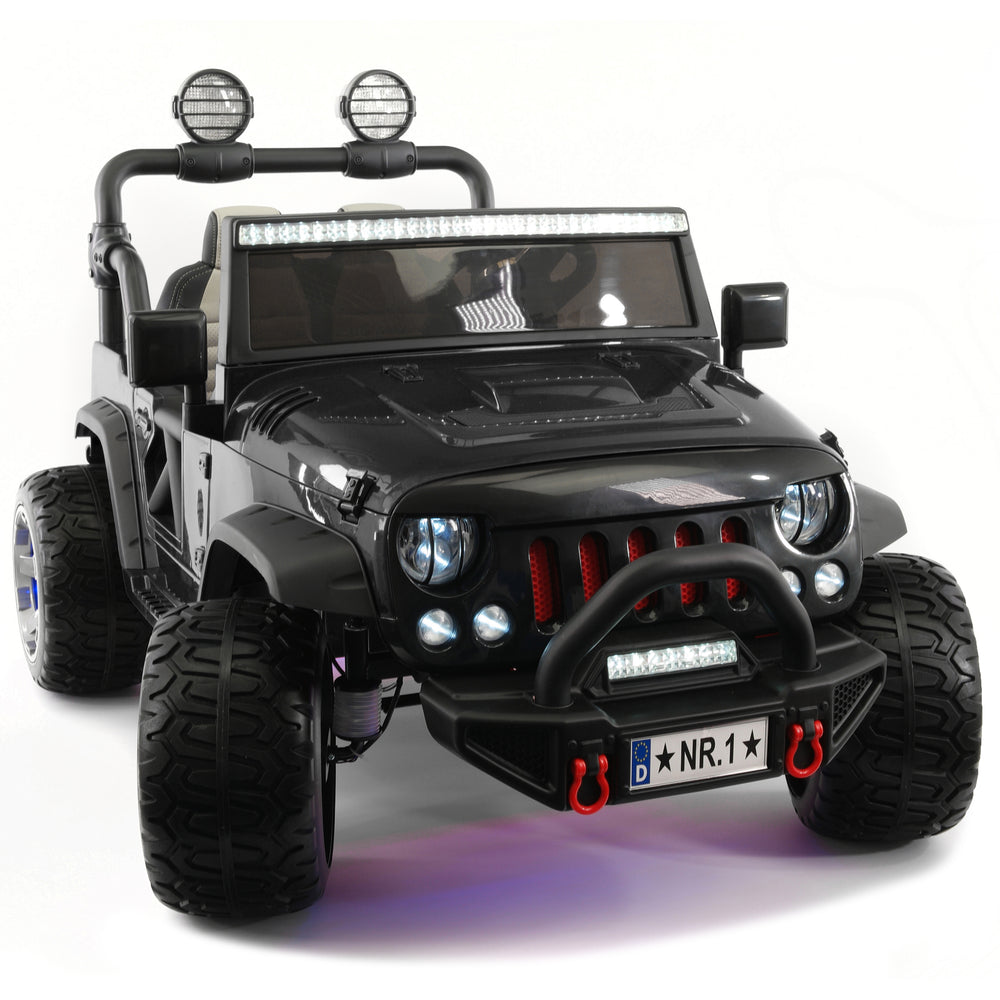 Moderno Kids Trail Explorer 12V Kids Ride-On Car Truck with R/C Parental Remote | Black