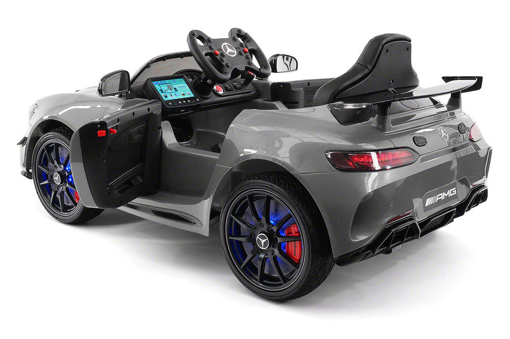 Moderno Kids Mercedes GT AMG 12V Kids Ride-On Car with Parental Remote | Gray Metallic