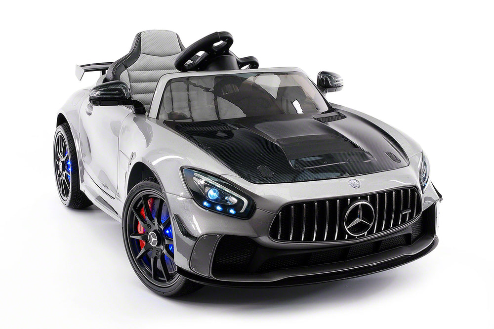 Moderno Kids Mercedes GT AMG 12V Kids Ride-On Car with Parental Remote | Gray Metallic