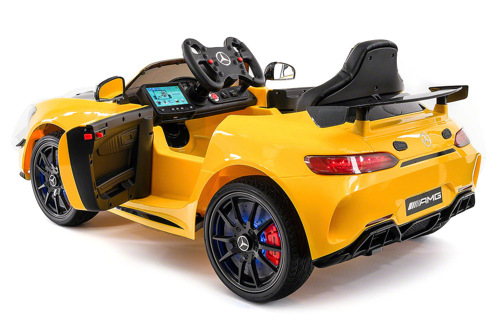 Moderno Kids Mercedes GT AMG 12V Kids Ride-On Car with Parental Remote | Yellow