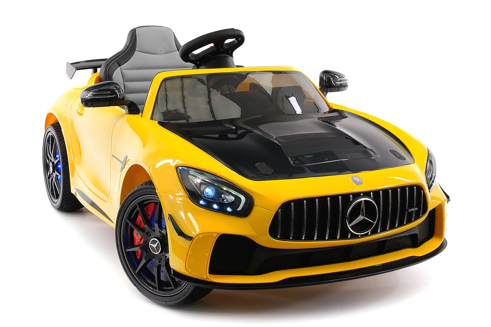 Mercedes GT AMG 12V Kids Ride-On Car with Parental Remote Yellow