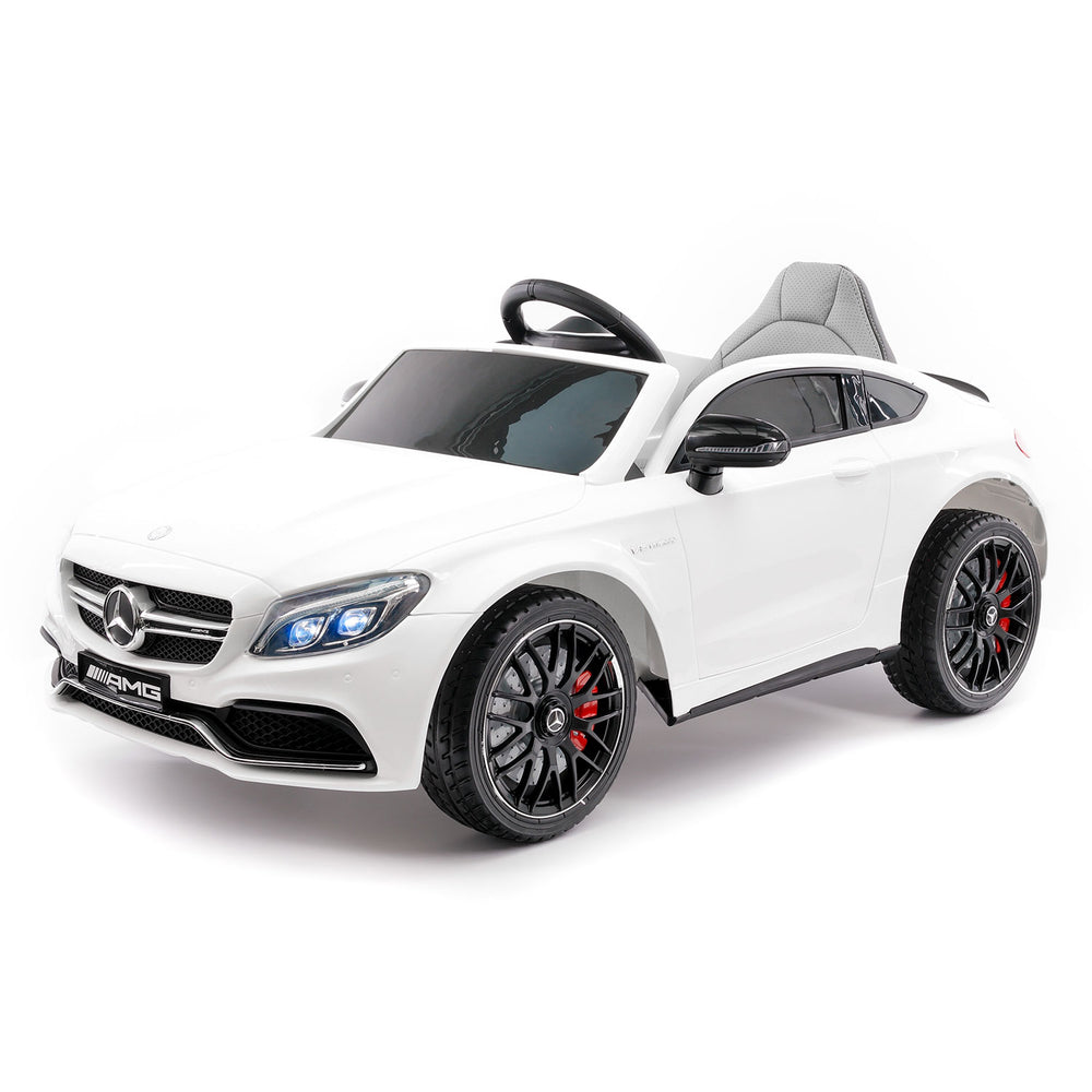 Moderno Kids Mercedes C63S 12V Kids Ride-On Car with R/C Parental Remote | White