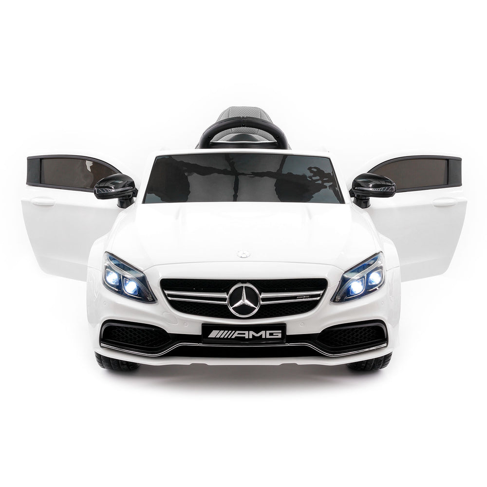 Moderno Kids Mercedes C63S 12V Kids Ride-On Car with R/C Parental Remote | White