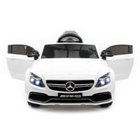 Moderno Kids Mercedes C63S 12V Kids Ride-On Car with R/C Parental Remote | White