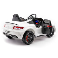 Moderno Kids Mercedes C63S 12V Kids Ride-On Car with R/C Parental Remote | White