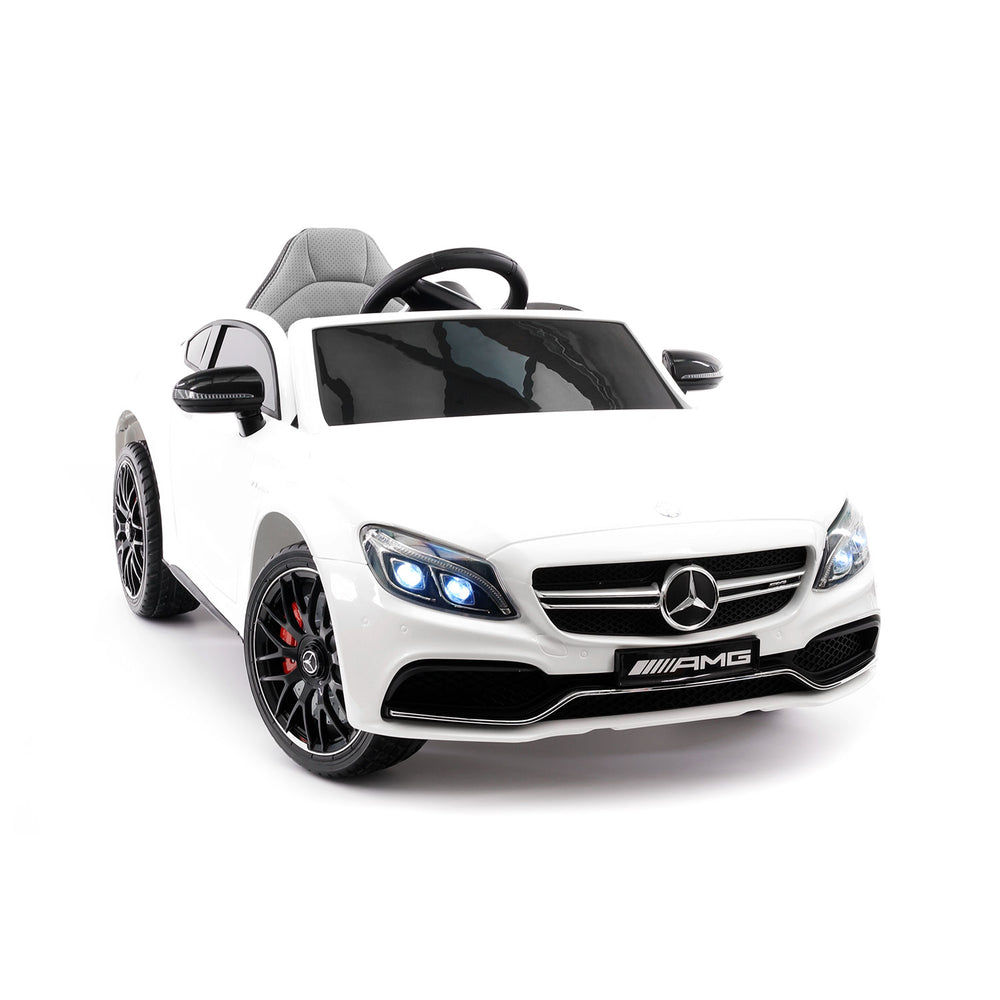 Moderno Kids Mercedes C63S 12V Kids Ride-On Car with R/C Parental Remote | White