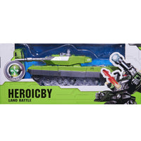 Moderno Kids Battery Operated Transforming Robot-Tank with RC Remote Control | Green