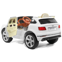 Moderno Kids Bentley Bentayga 12V Kids Ride on Car SUV with R/C Parental Remote Control | White